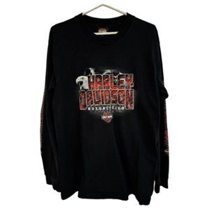 Vintage Harley Davidson Motorcycle Orlando Florida USA Long Sleeve Shirt Size M